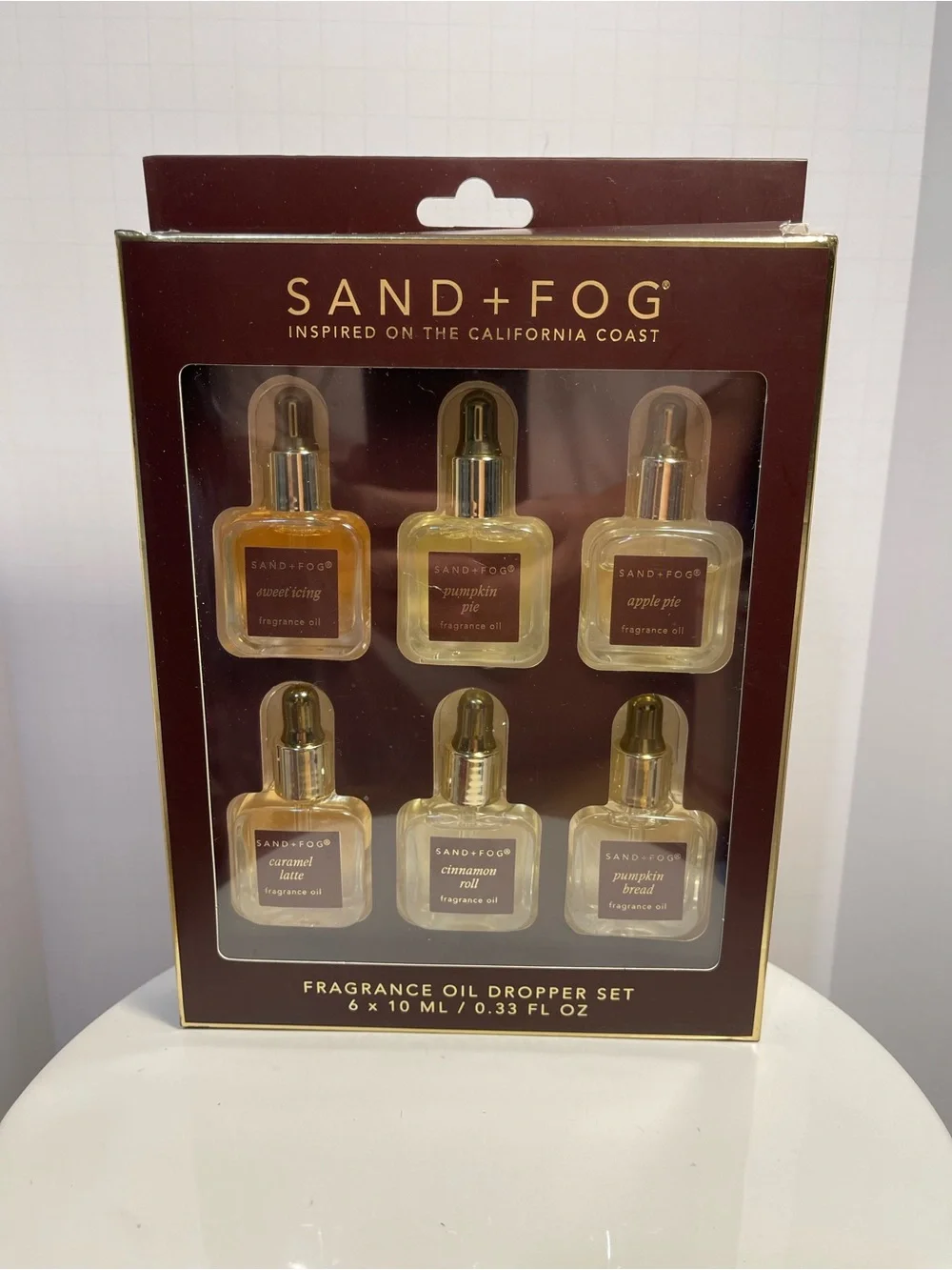 Sand + Fog Holiday Set of 6 Diffuser Oil Droppers 0.33oz/10 ml each - NWT**